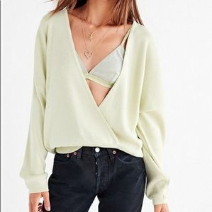 UO Slouchy Deep-V Wrap Sweater